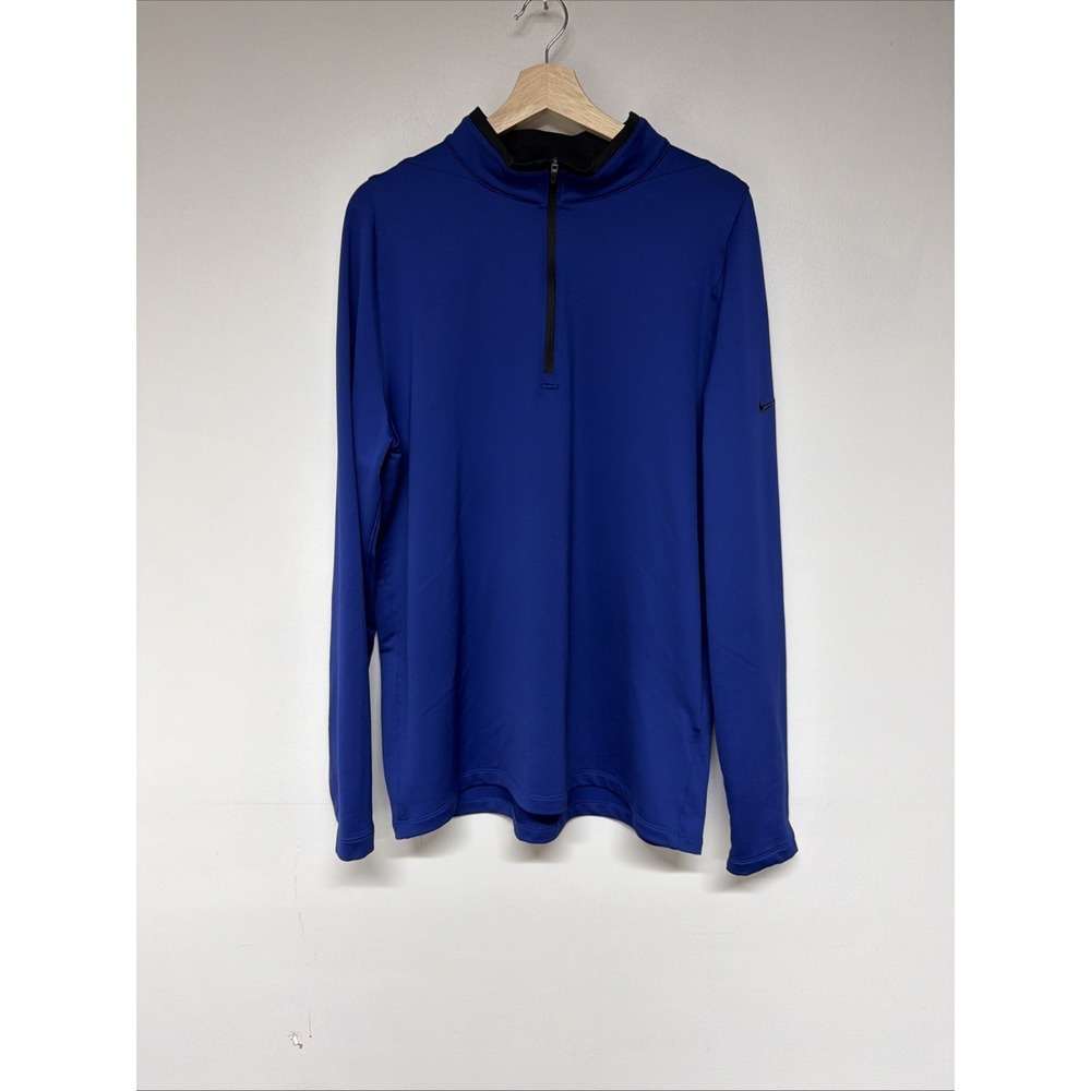 Nike Quarter Zip Sweatshirt Mens Large Blue Long Sleeve Mock Neck Pullover